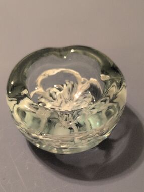 Hand-Blown Glass Decorative Ashtray in Pale Green